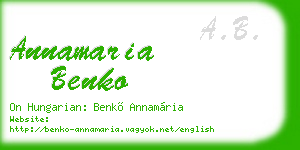 annamaria benko business card