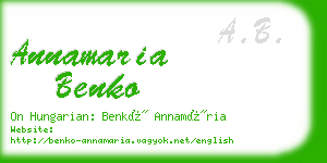 annamaria benko business card